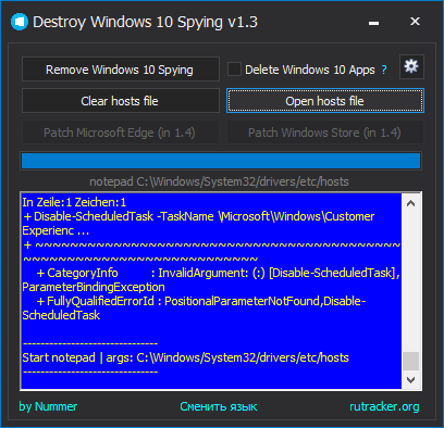 WindowsSpyDestroyer erstellt ein Logfile